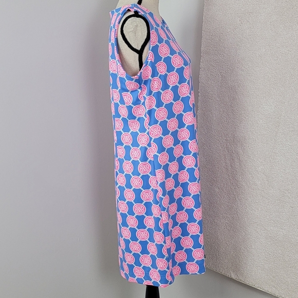 Lulu-B Blue And Pink Medallion Print Sleeveless Travel Shift Dress‎ Sz L NEW - Picture 3 of 12